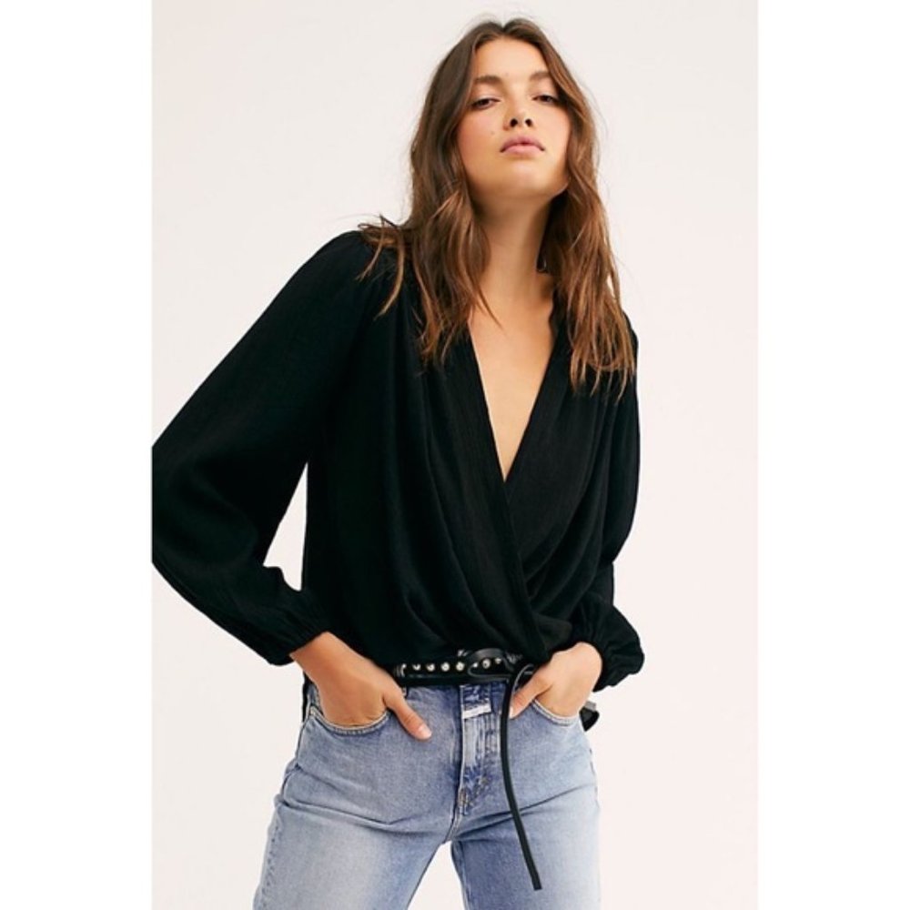 Free People Check On It Wrap Top. - Picture 2 of 6